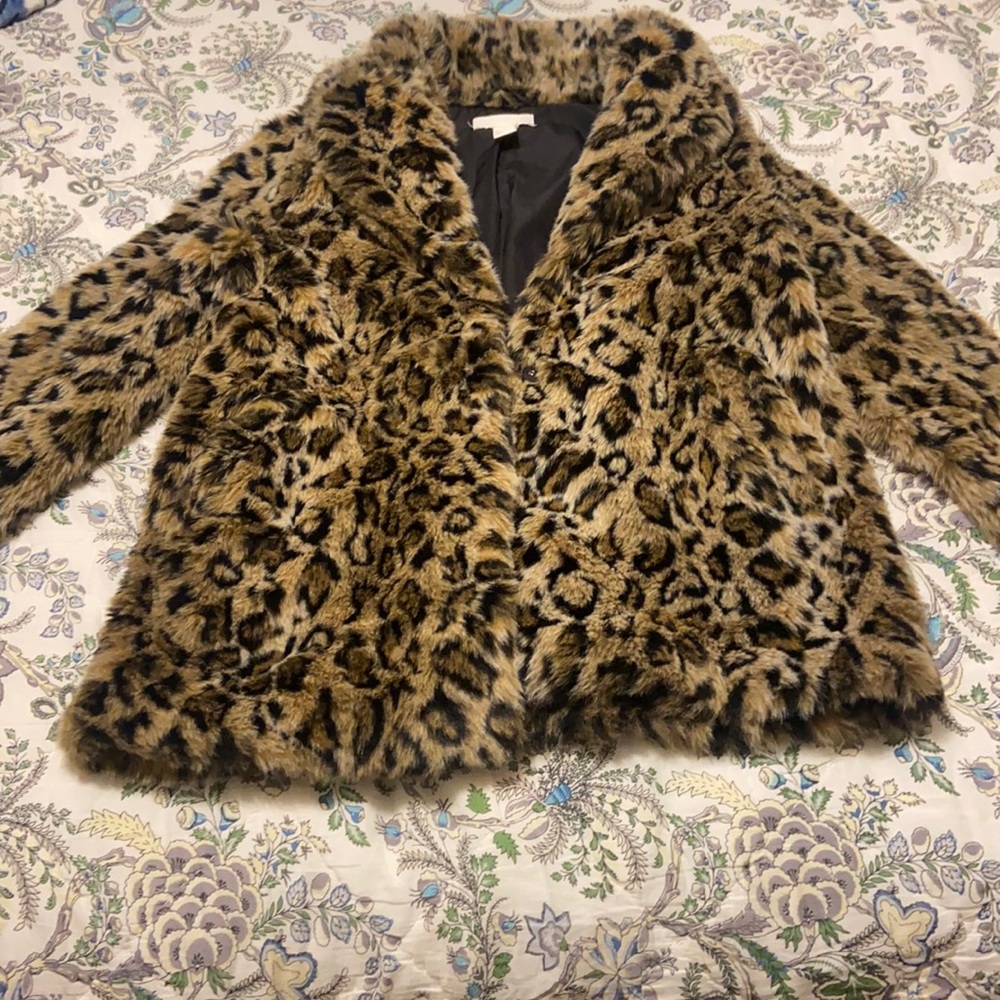 Leopard faux coat